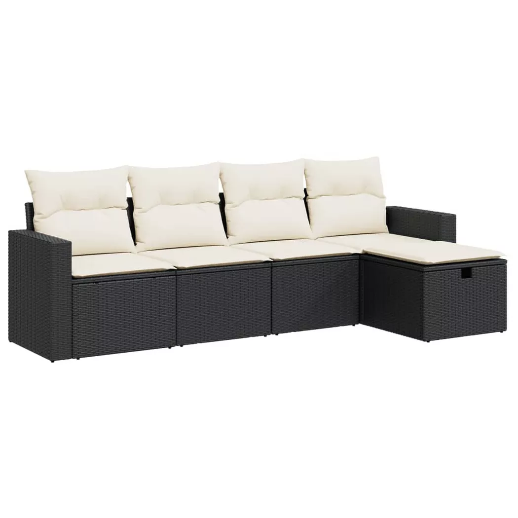 VidaXL - Gartensofa set poly-rattan, One Size, Schwarz