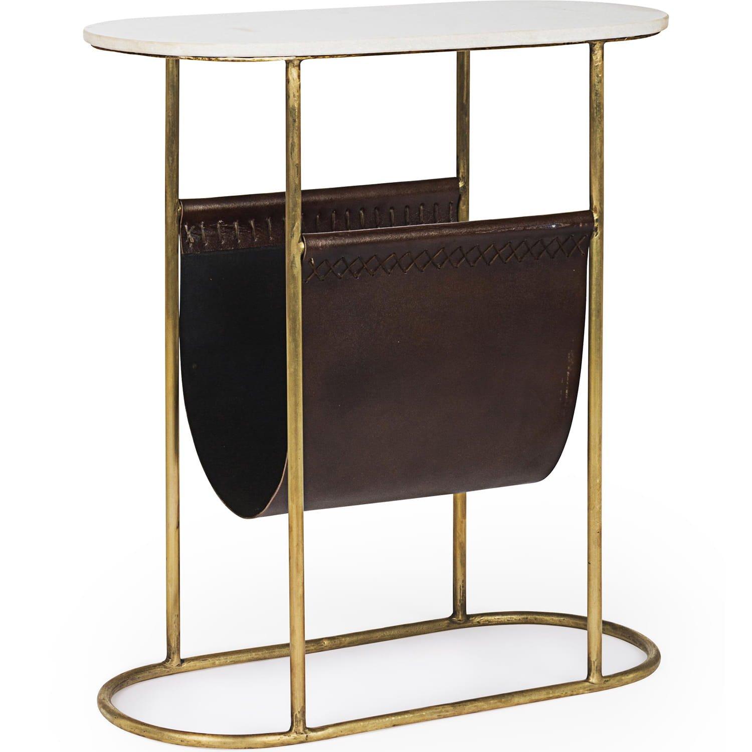 mutoni Table d'appoint avec porte-revues Marmol  