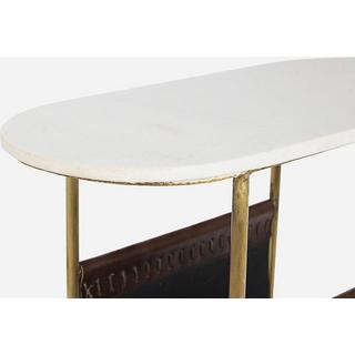 mutoni Table d'appoint avec porte-revues Marmol  