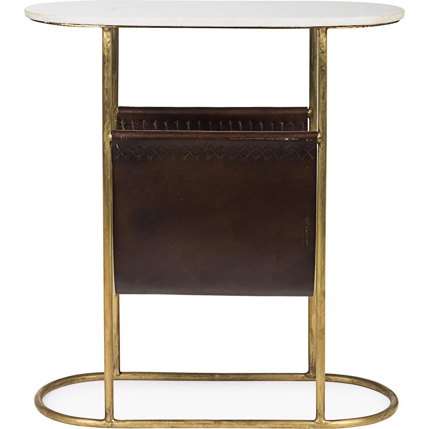 mutoni Beistelltisch mit Zeitschriftenhalter Marmol  