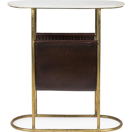 mutoni Table d'appoint avec porte-revues Marmol  