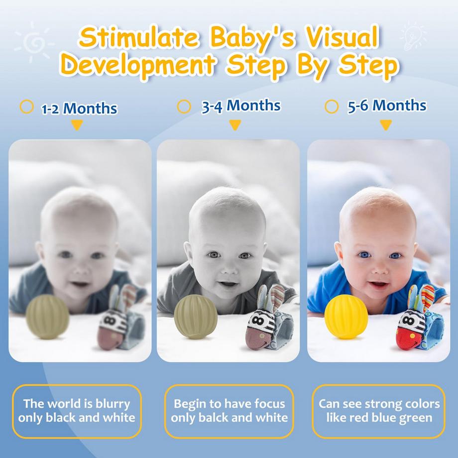 Activity-board  Babyspielzeug 0-6 Monate, 10-teiliges Set für sensorisches Spielzeug für Neugeborene, Baby Caterpillar Musikspielzeug 