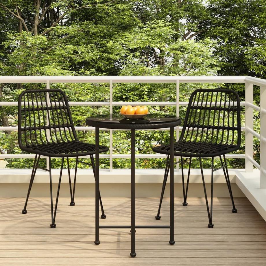 VidaXL Ensemble de salle à manger de jardin rotin synthétique  