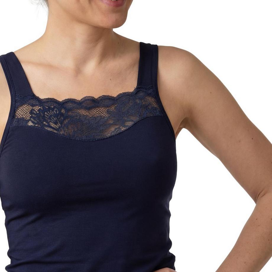 Conta Confezione da 6 top in modal con bordo in pizzo  
