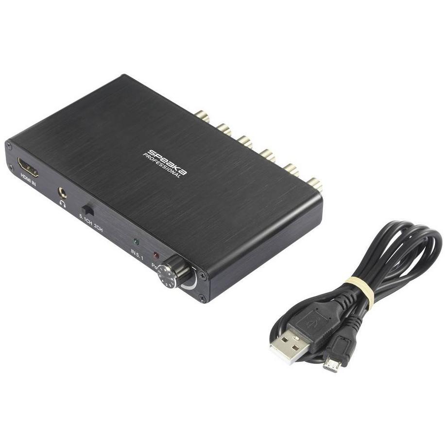 SpeaKa Professional  Speaka Professional SP-HAE-300 HDMI Audio-Adapter, unterstützt 5.1, 4K, 3D 
