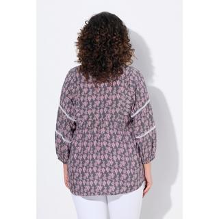 Ulla Popken Blusa Cactus Linea A Maniche 3/4 Pizzo  