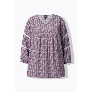 Ulla Popken Blusa Cactus Linea A Maniche 3/4 Pizzo  