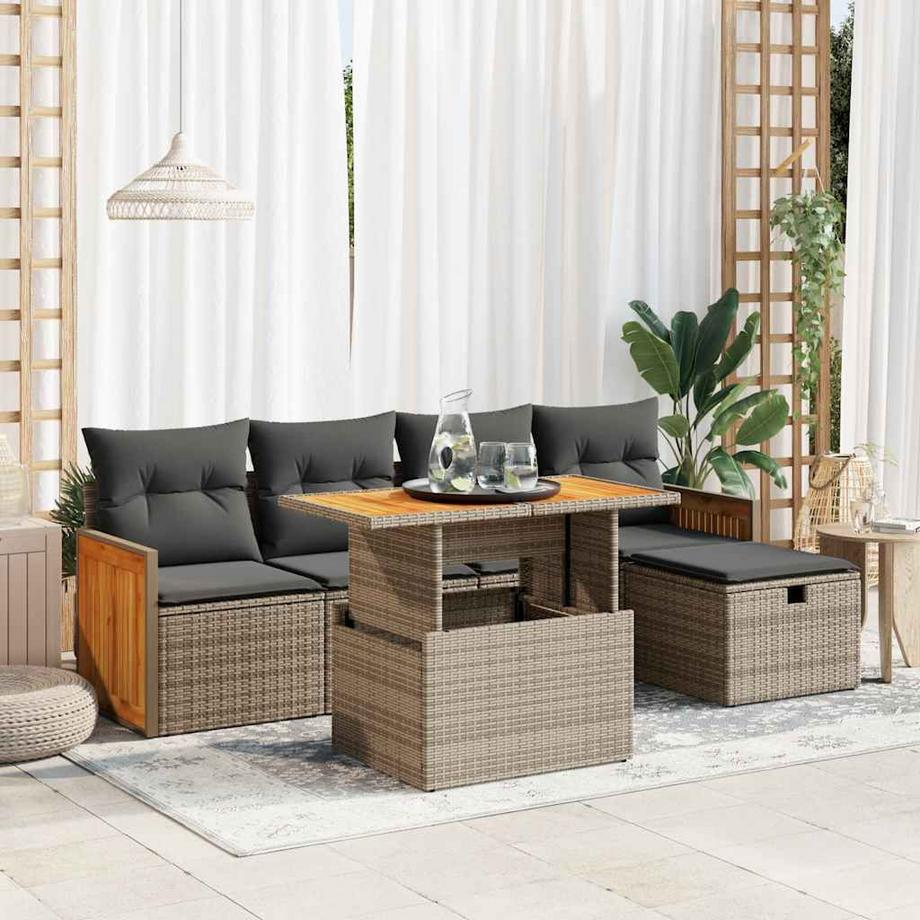 VidaXL Ensemble de canapés de jardin rotin synthétique  