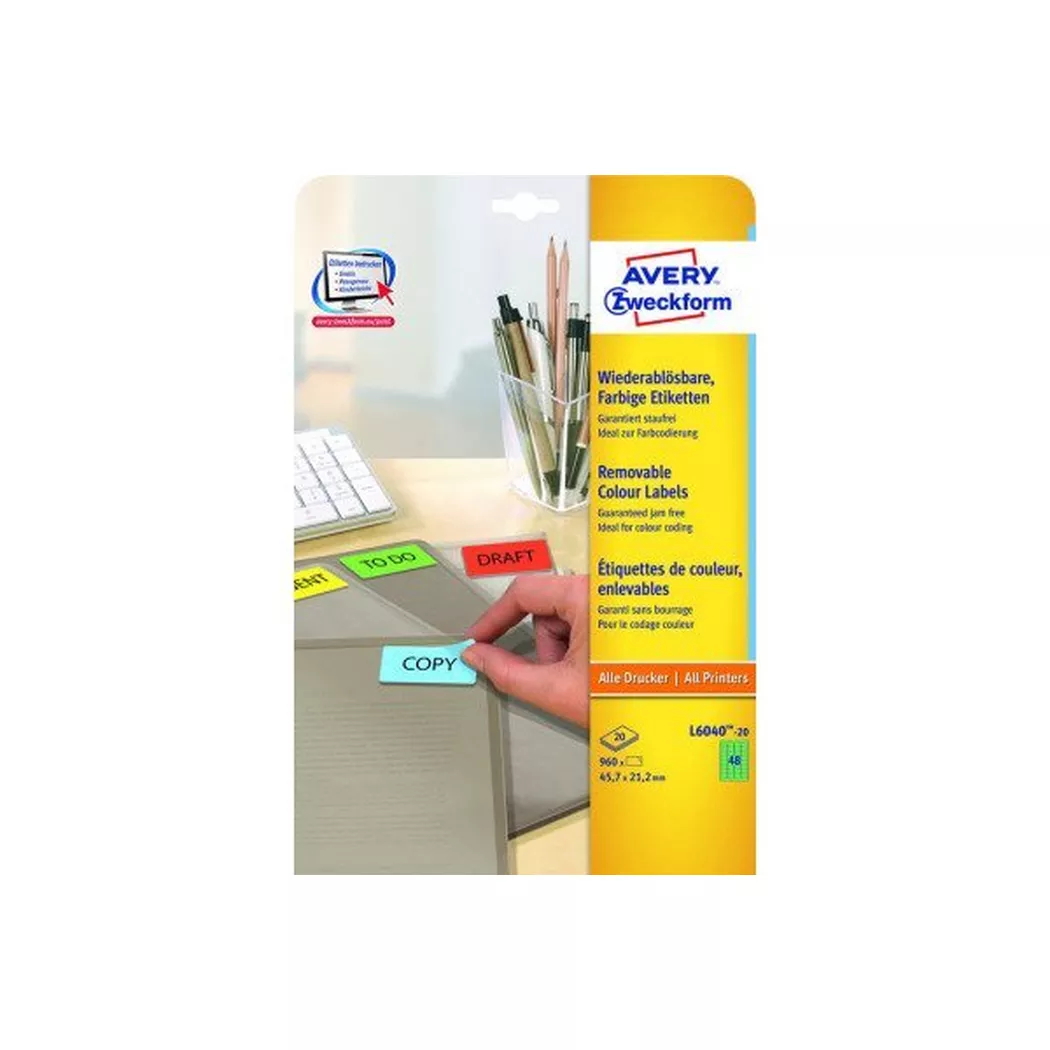 Avery-Zweckform – AVERY ZWECKFORM Etiketten 45,7×21,2mm, 960Stk., One Size, Grün