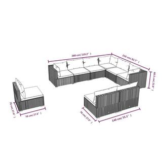 VidaXL Salon de jardin rotin synthétique  