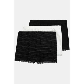Pantaloncini anti-sfregamento in confezione da tre con pizzo e design a pallini
