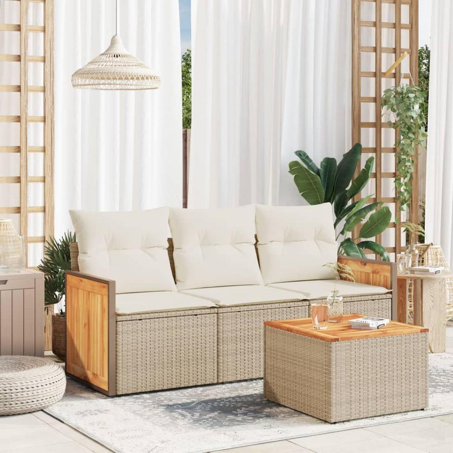 VidaXL set divano da giardino Polirattan  