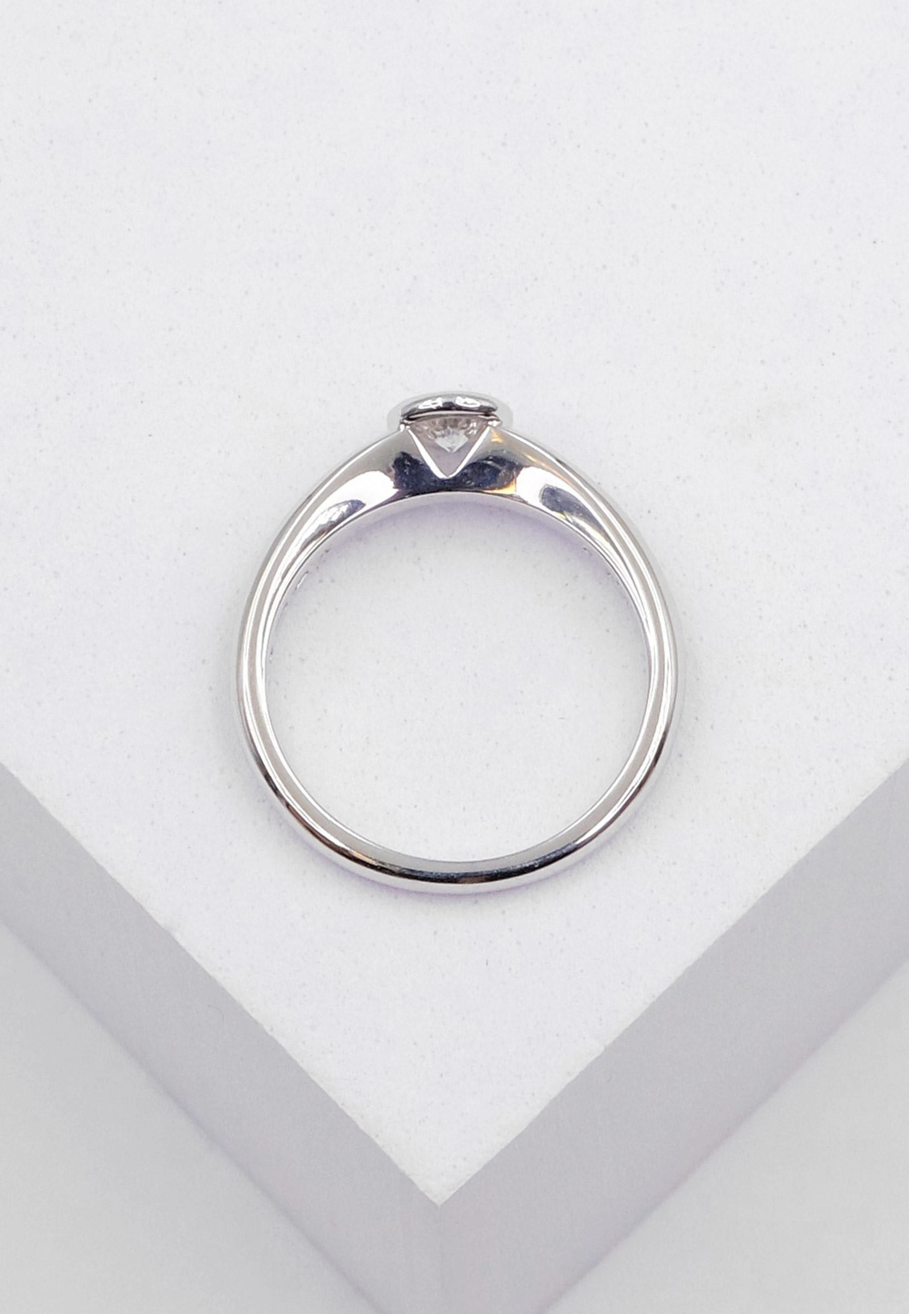 MUAU Schmuck  Bague Solitaire Diamant 0.30ct. or blanc 750 