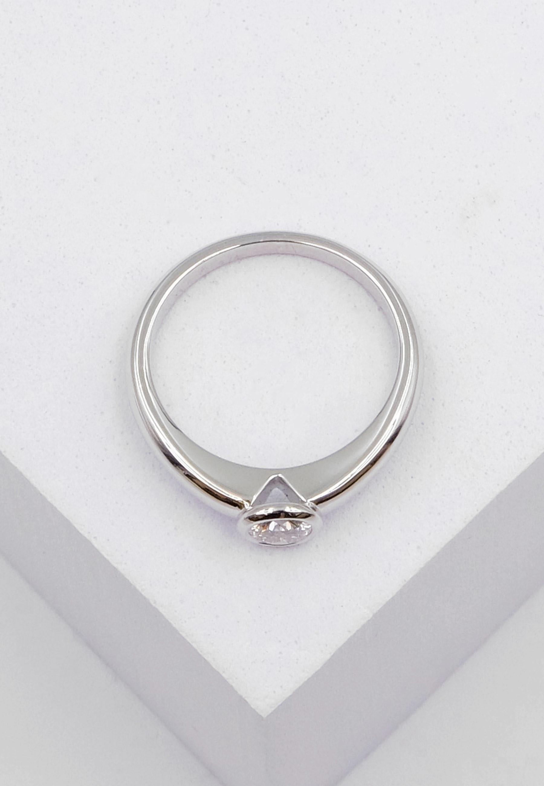 MUAU Schmuck  Bague Solitaire Diamant 0.30ct. or blanc 750 