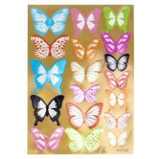 eStore 18x dekorative 3D-Schmetterlinge - mehrfarbig  