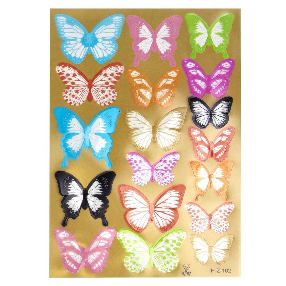 eStore 18 farfalle decorative 3D - multicolore  