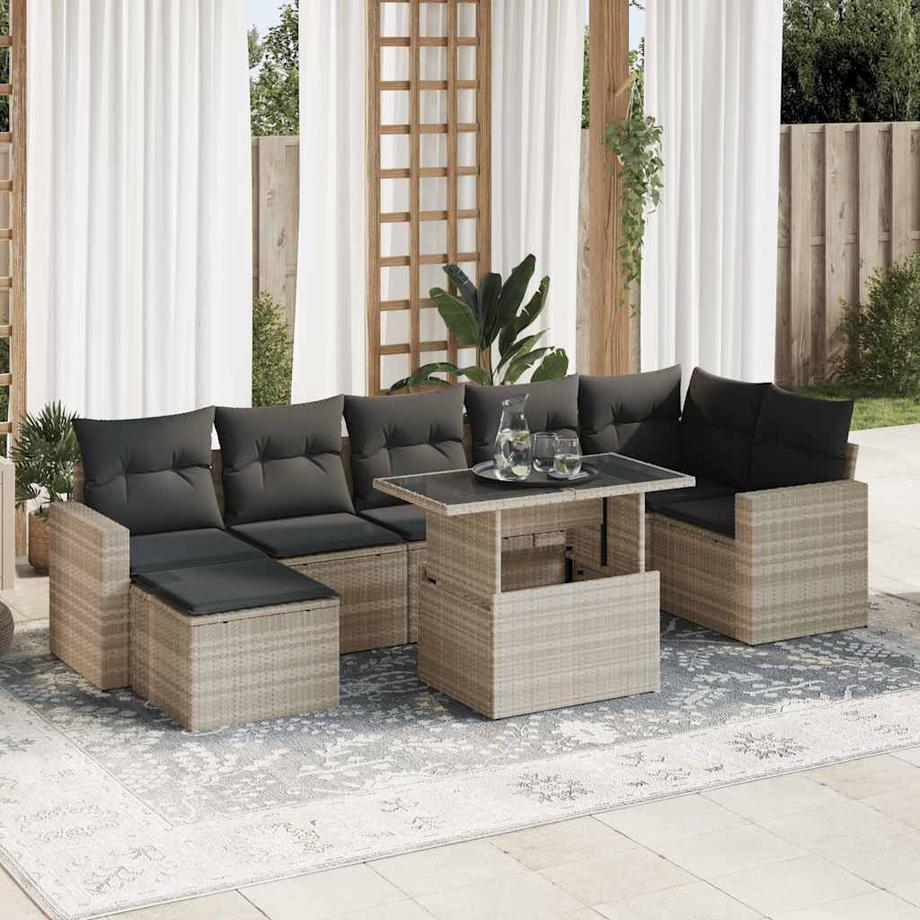 VidaXL Ensemble de canapés de jardin rotin synthétique  
