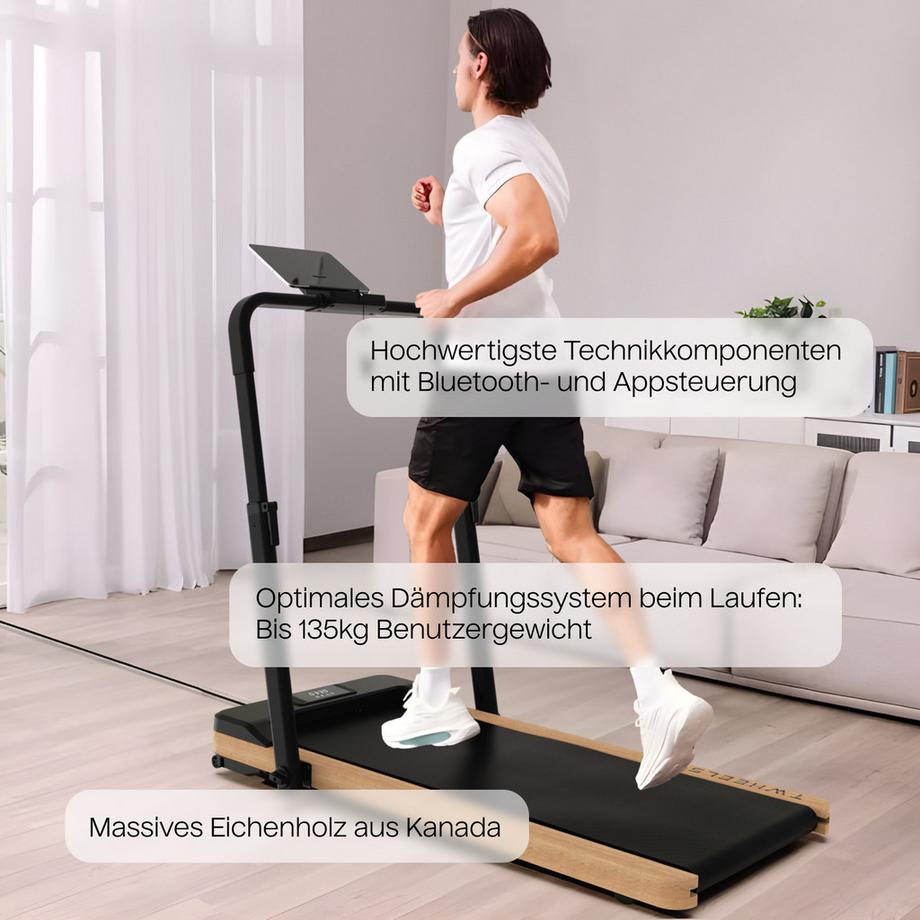 TWHEELS  Walking Pad Laufband aus Eichenholz 