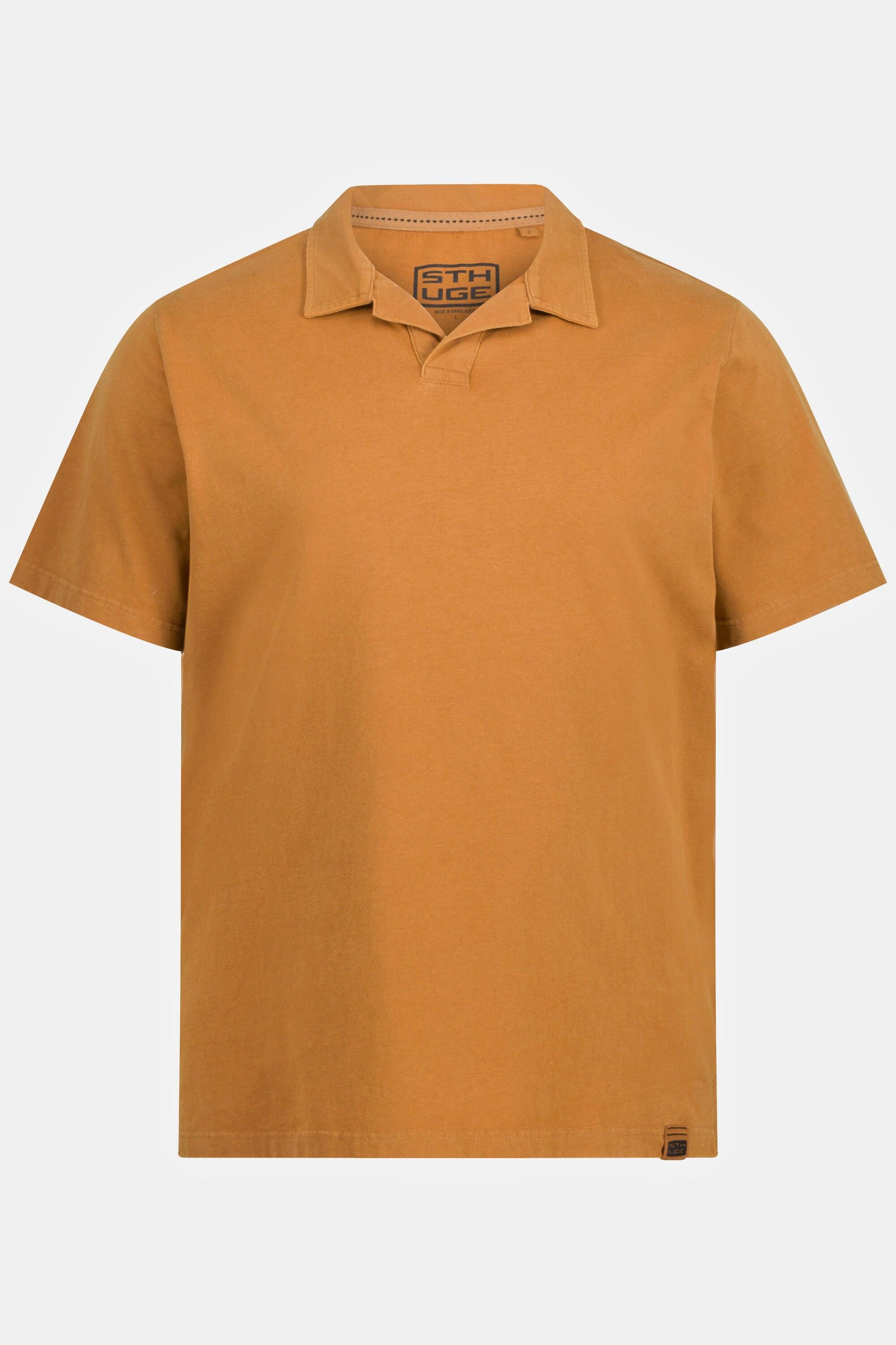 Sthuge  Polo en jersey, manches courtes et col cubain - jusqu'au 8 XL 