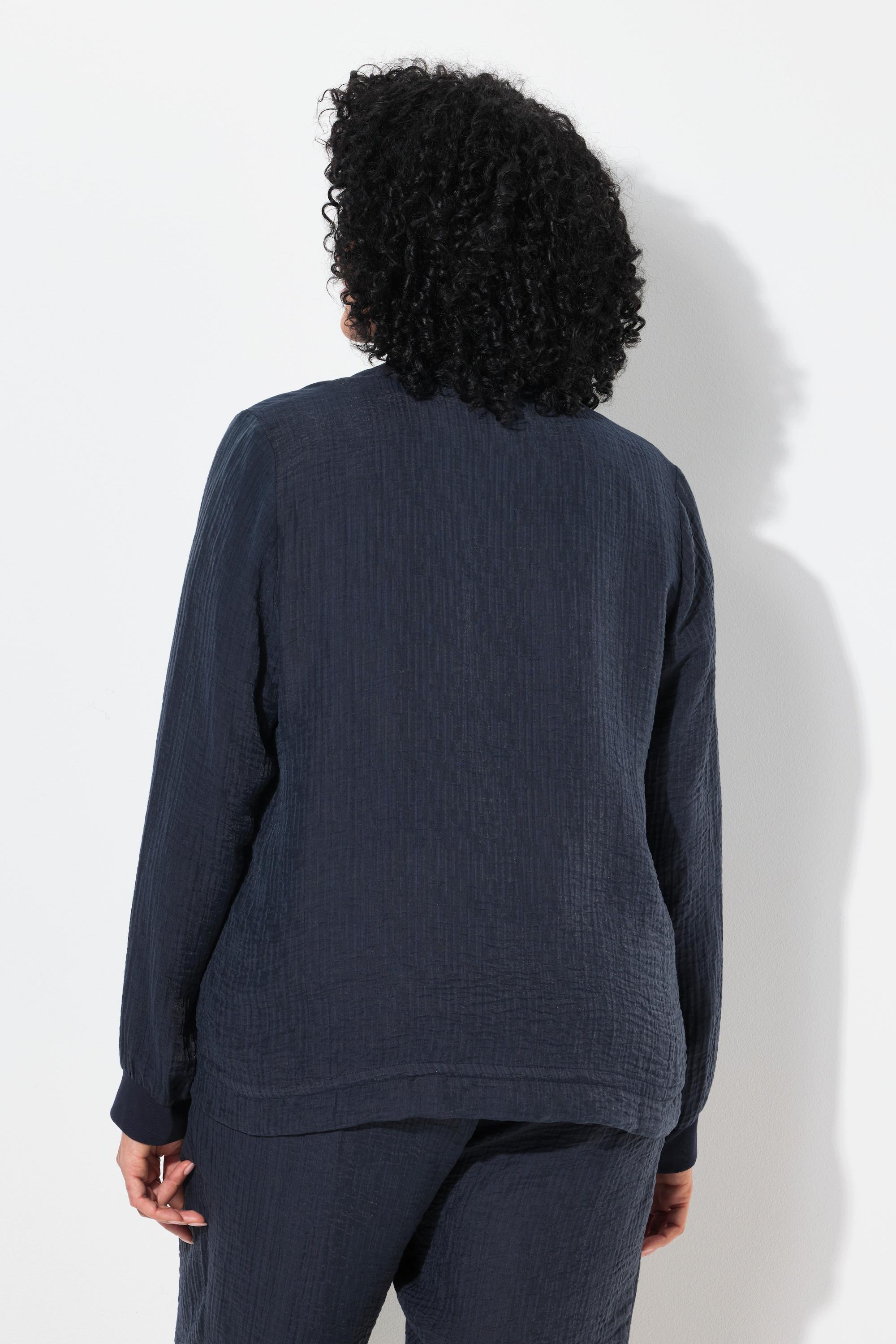 Ulla Popken Blouson Tunnelzug Collegekragen Lyocell Mix  