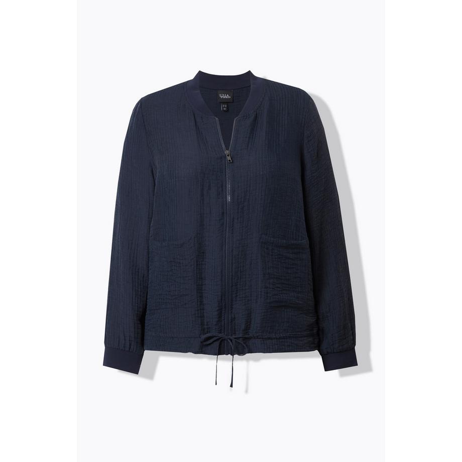 Ulla Popken Blouson Cordon de Serrage Col Teddy Lyocell Mélangé  