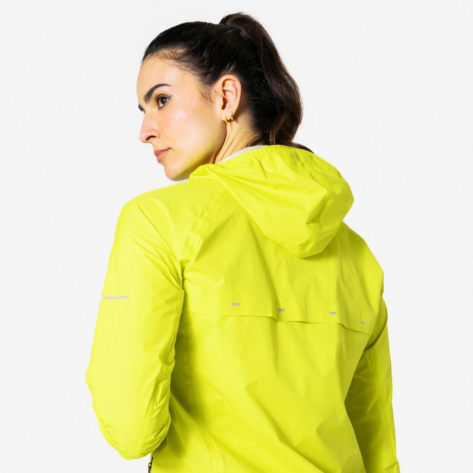 KIPRUN  Veste running imperméable Femme, Kiprun Run Rain 900 vert 