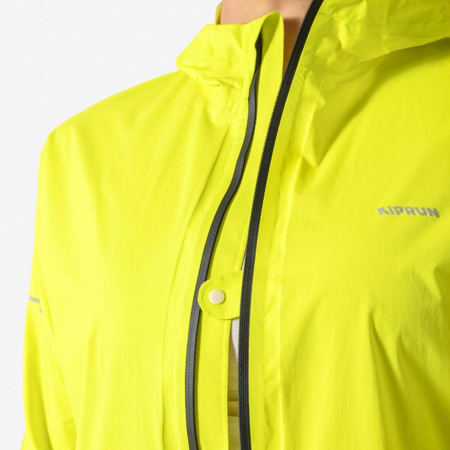 KIPRUN  Veste running imperméable Femme, Kiprun Run Rain 900 vert 