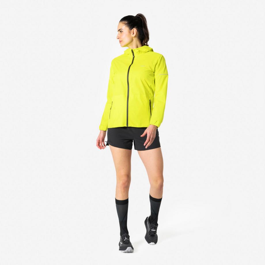 KIPRUN  Veste running imperméable Femme, Kiprun Run Rain 900 vert 