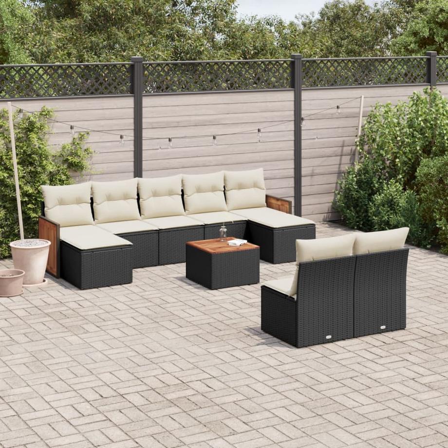 VidaXL Ensemble de canapés de jardin rotin synthétique  