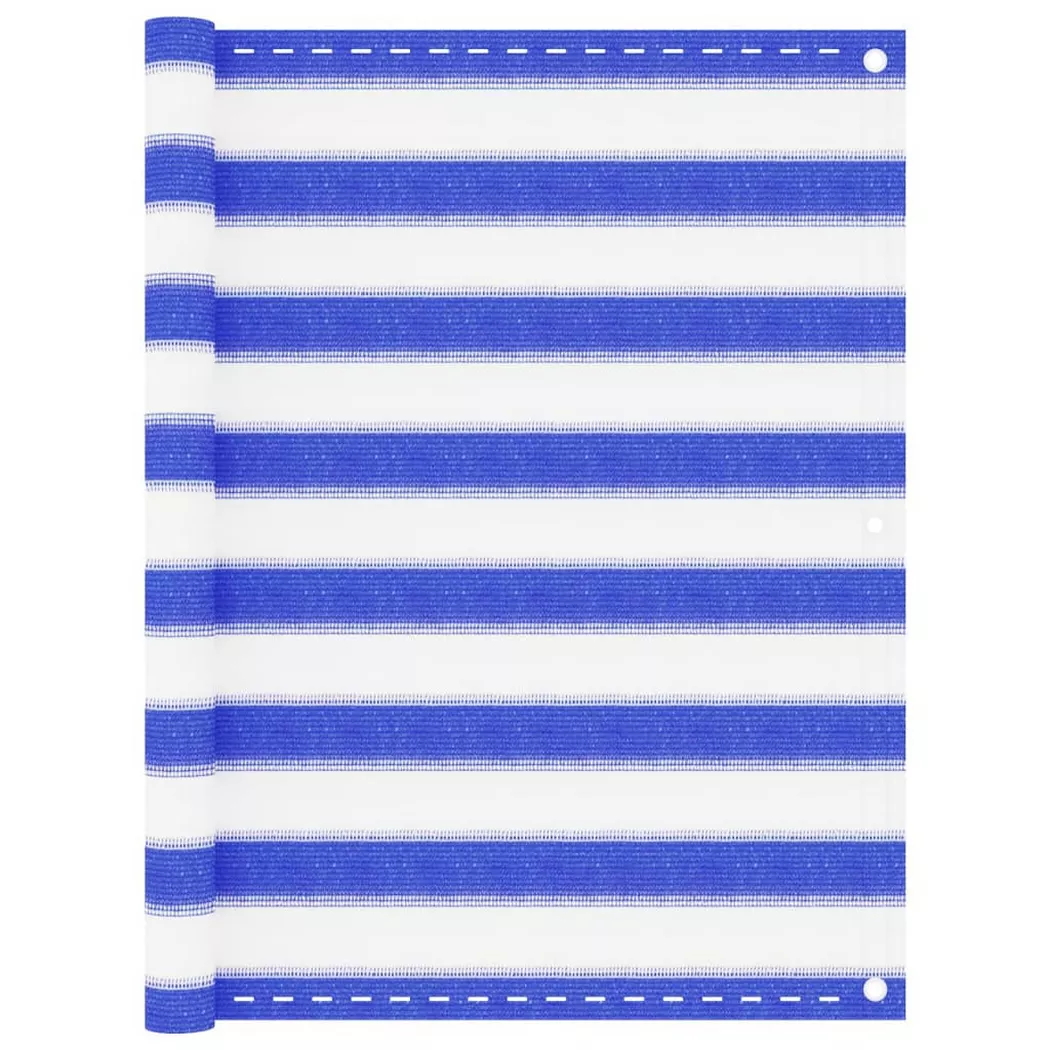 vidaXL Balkon-Sichtschutz Blau und Weiß 90x500 cm HDPE
