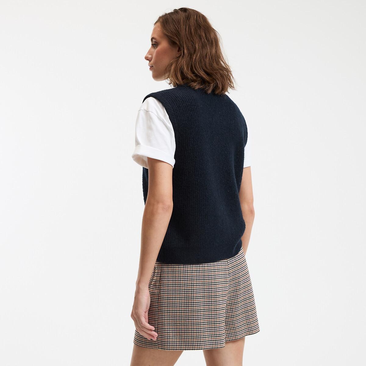 La Redoute Collections Cardigan Boutonné Maille Épaisse Sans Manches Col Rond  