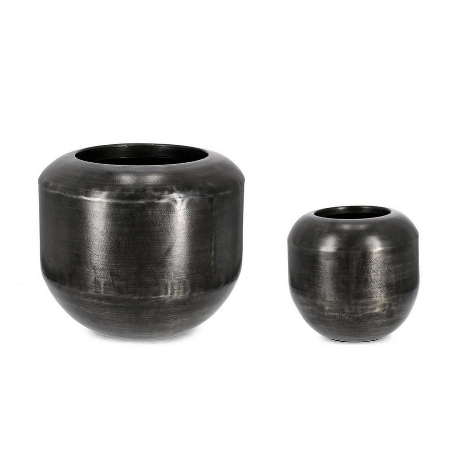 mutoni Pot de fleurs Nadu noir (set de 2)  