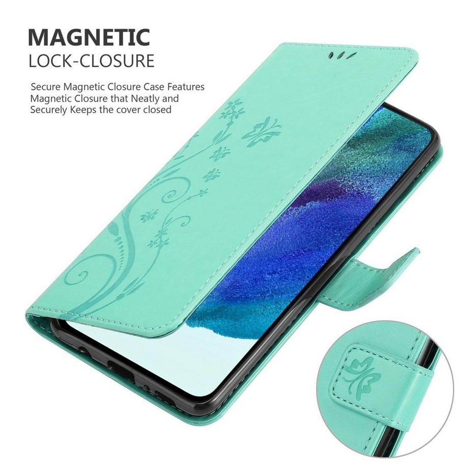 Cadorabo  Hülle für Samsung Galaxy S22 Blumen Design Magnetverschluss 