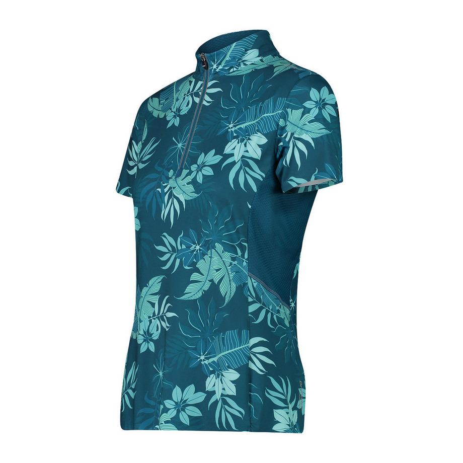 CMP Blumenmuster Kurzarm Half Zip T-Shirt  