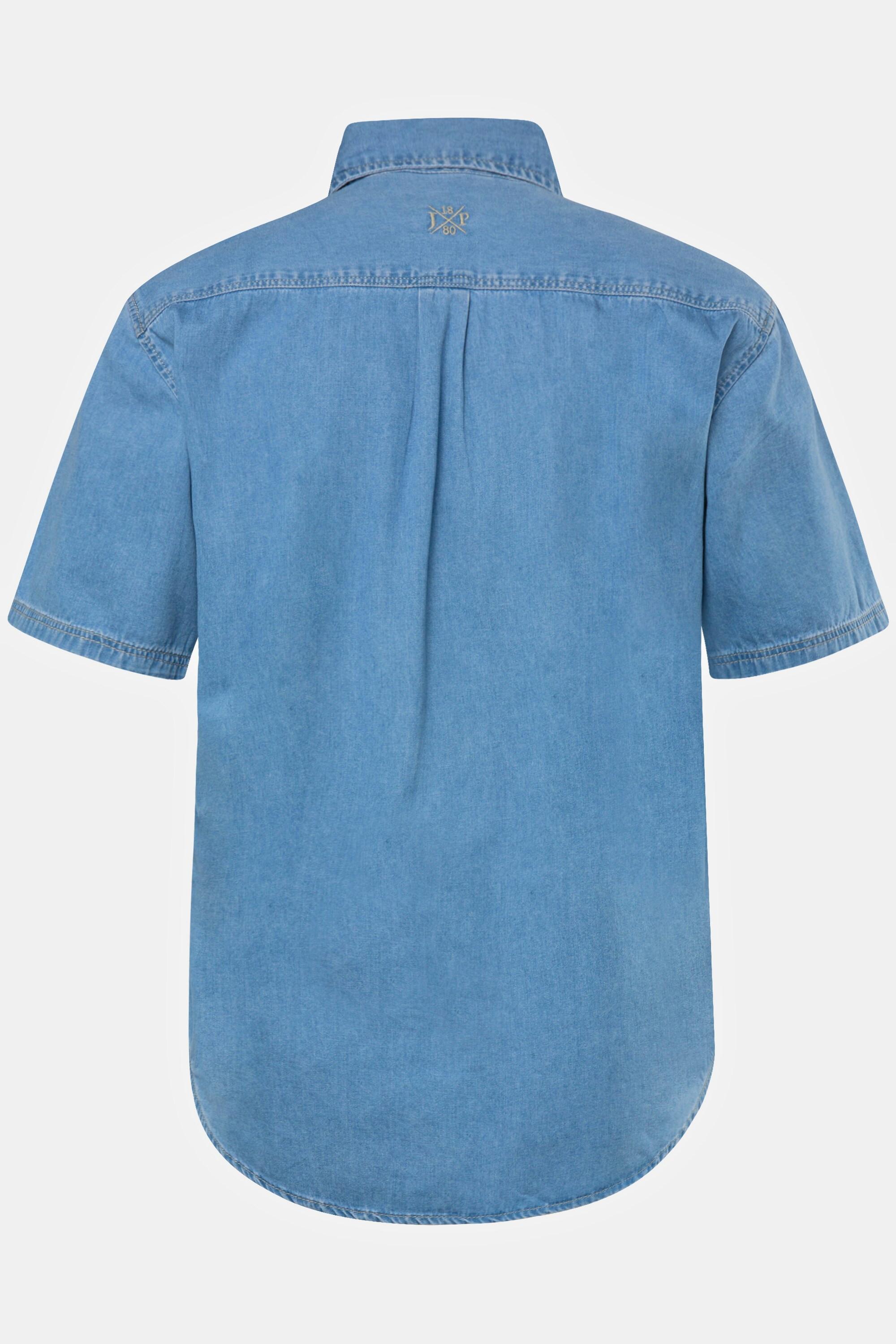 JP1880  Chemise en jean dans une coupe Modern Fit, manches courtes et col kent bleu clair 