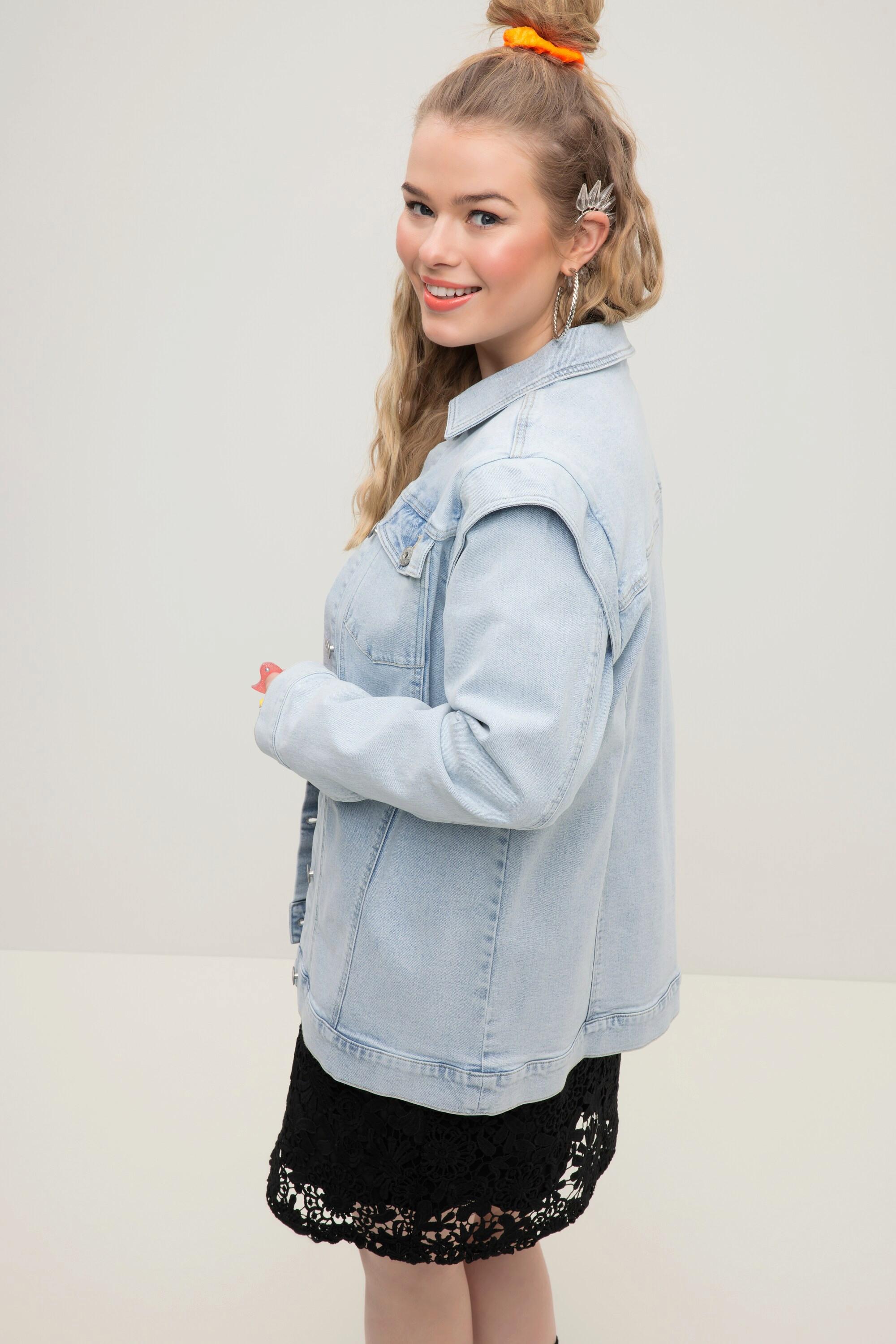 Studio Untold  Jeansjacke, oversized, Schulter Betonung, Hemdkragen, Langarm 