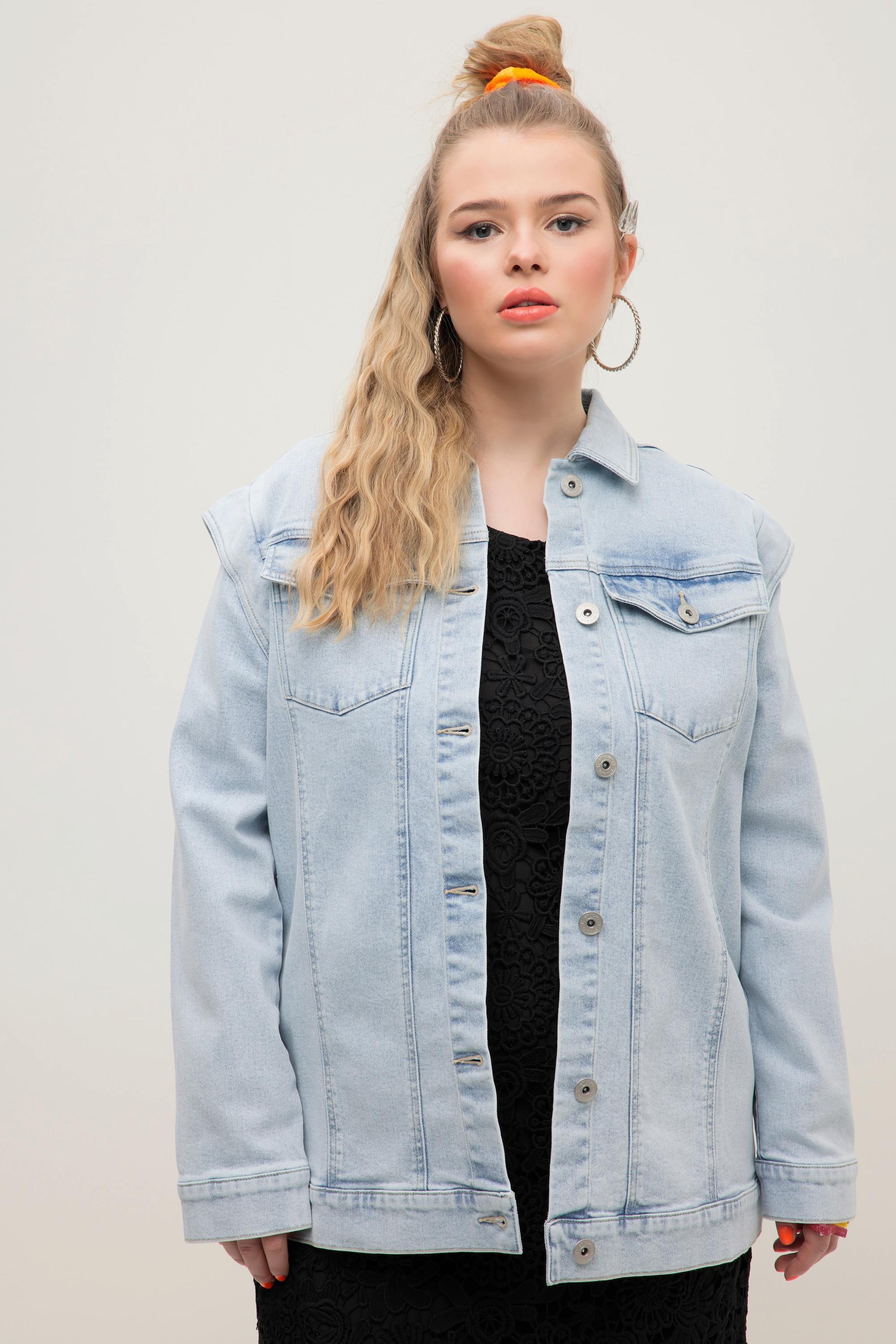 Studio Untold  Jeansjacke, oversized, Schulter Betonung, Hemdkragen, Langarm 