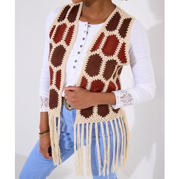 Boho-Häkel-Fransen-Gilet