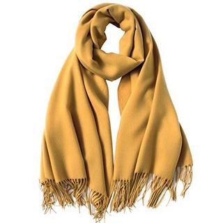 Only-bags.store Sciarpa calda autunno inverno in cotone tinta unita con nappe  