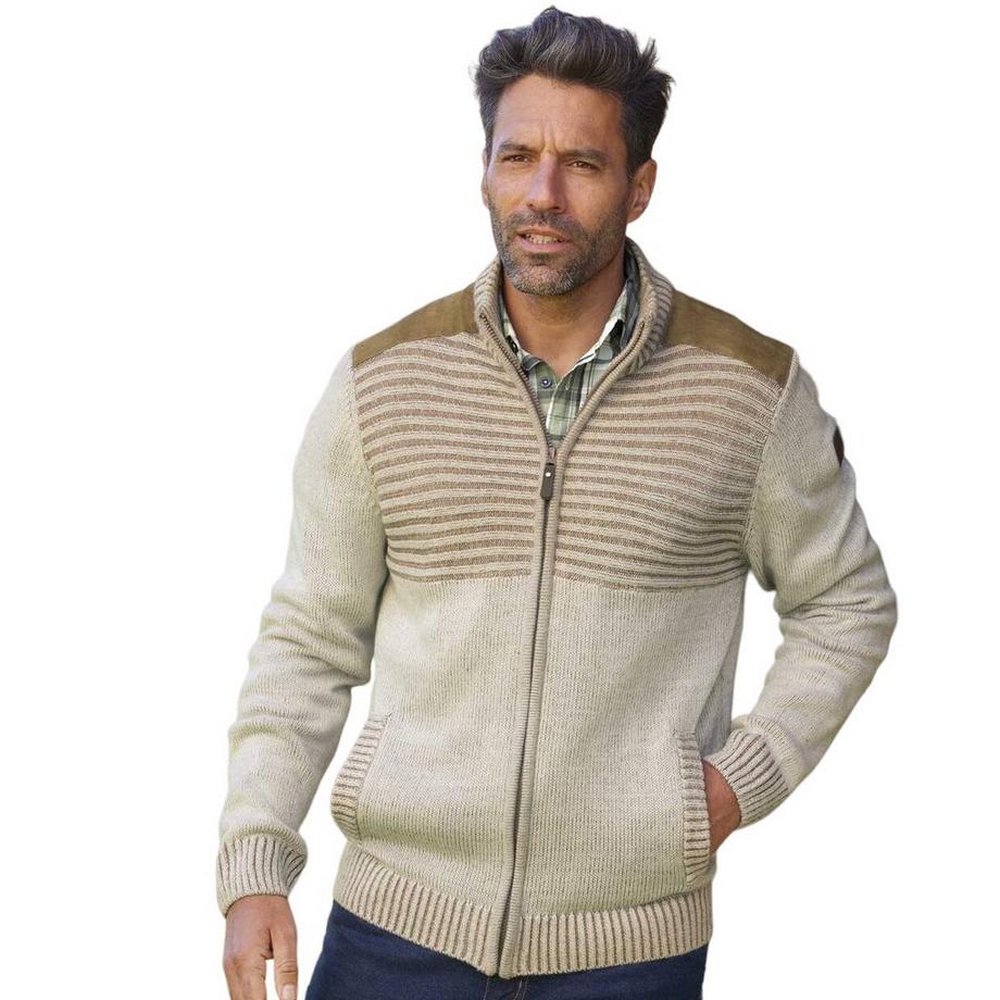 Atlas For Men Giacca con Spalle in Finto Scamoscio  