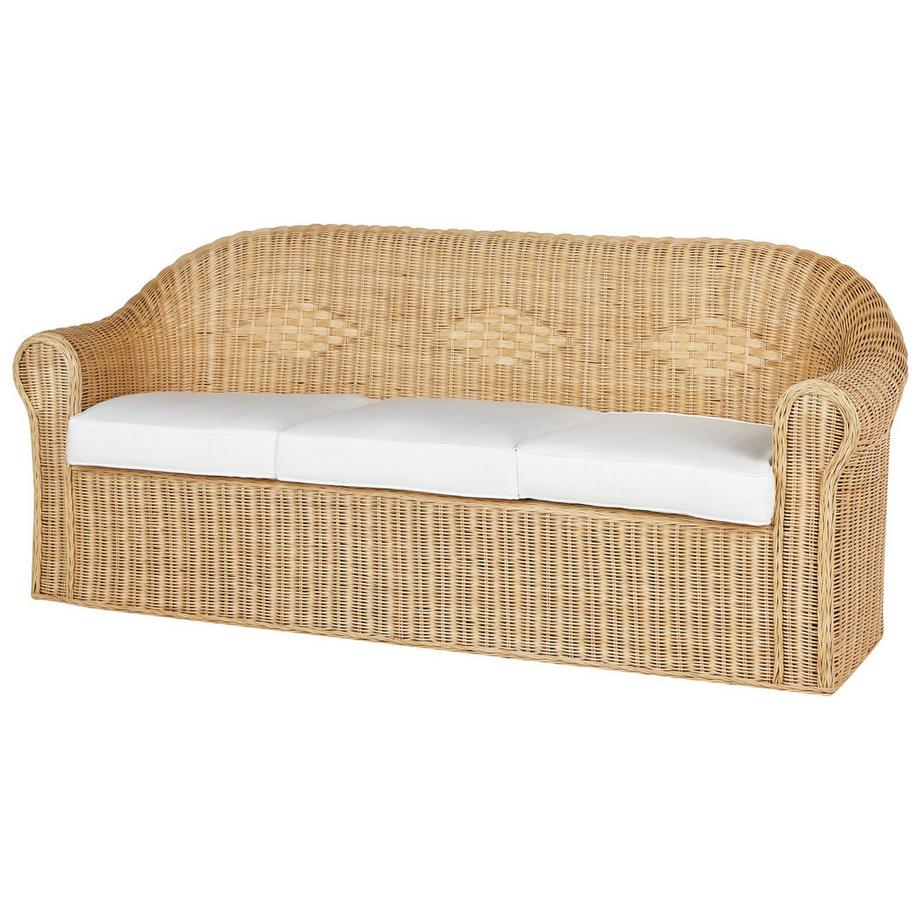 Beliani 3 Sitzer Sofa aus Rattan Boho LIVADEIA  