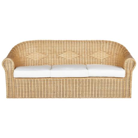 Beliani 3 Sitzer Sofa aus Rattan Boho LIVADEIA  