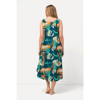 Ulla Popken  Robe midi, cactus, col rond, sans manches 