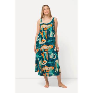 Ulla Popken  Robe midi, cactus, col rond, sans manches 