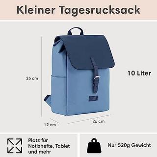 Only-bags.store Sac à dos Small Bleu - Ida - Petit sac à dos pour les loisirs, l'université ou la ville - Avec compartiment pour ordinateur portable (jusqu'à 13 pouces) - Élégant &amp; Durable - Hydrofuge  