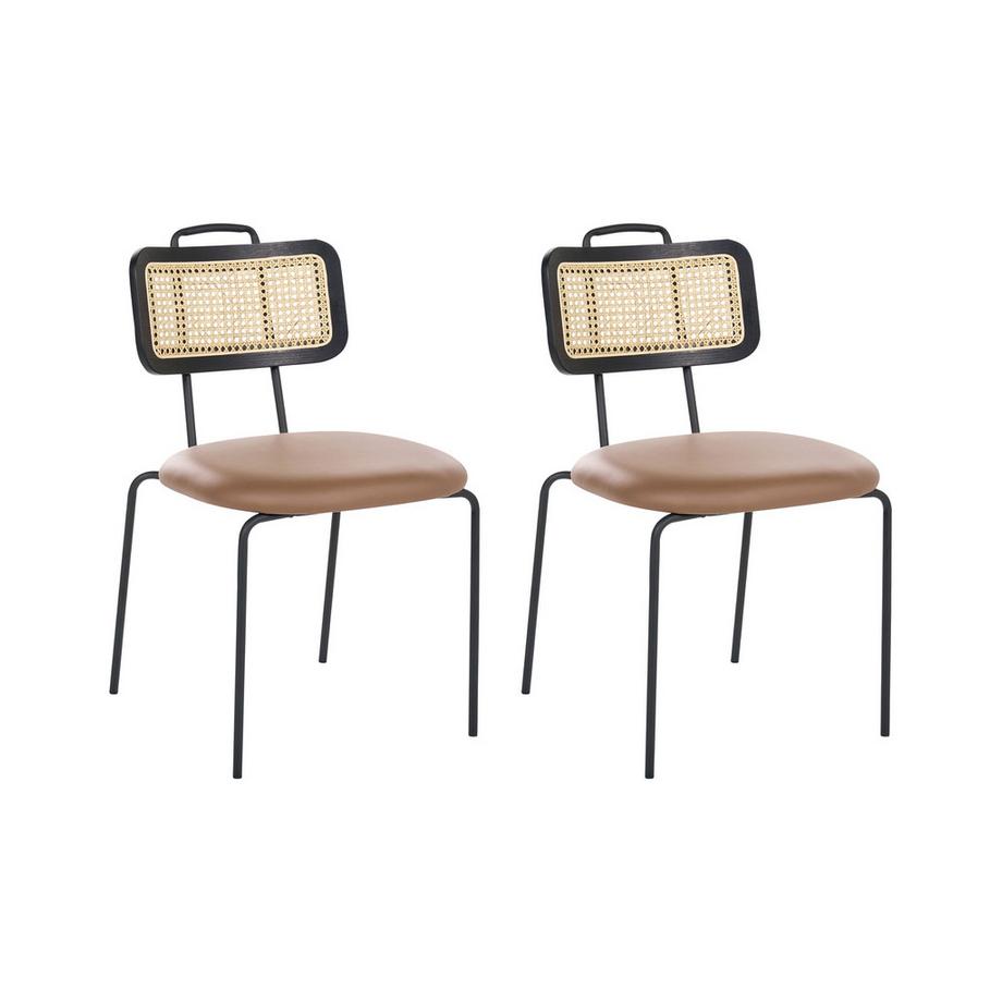 Esszimmerstuhl 2er Set aus Eisen Retro ADELANTO