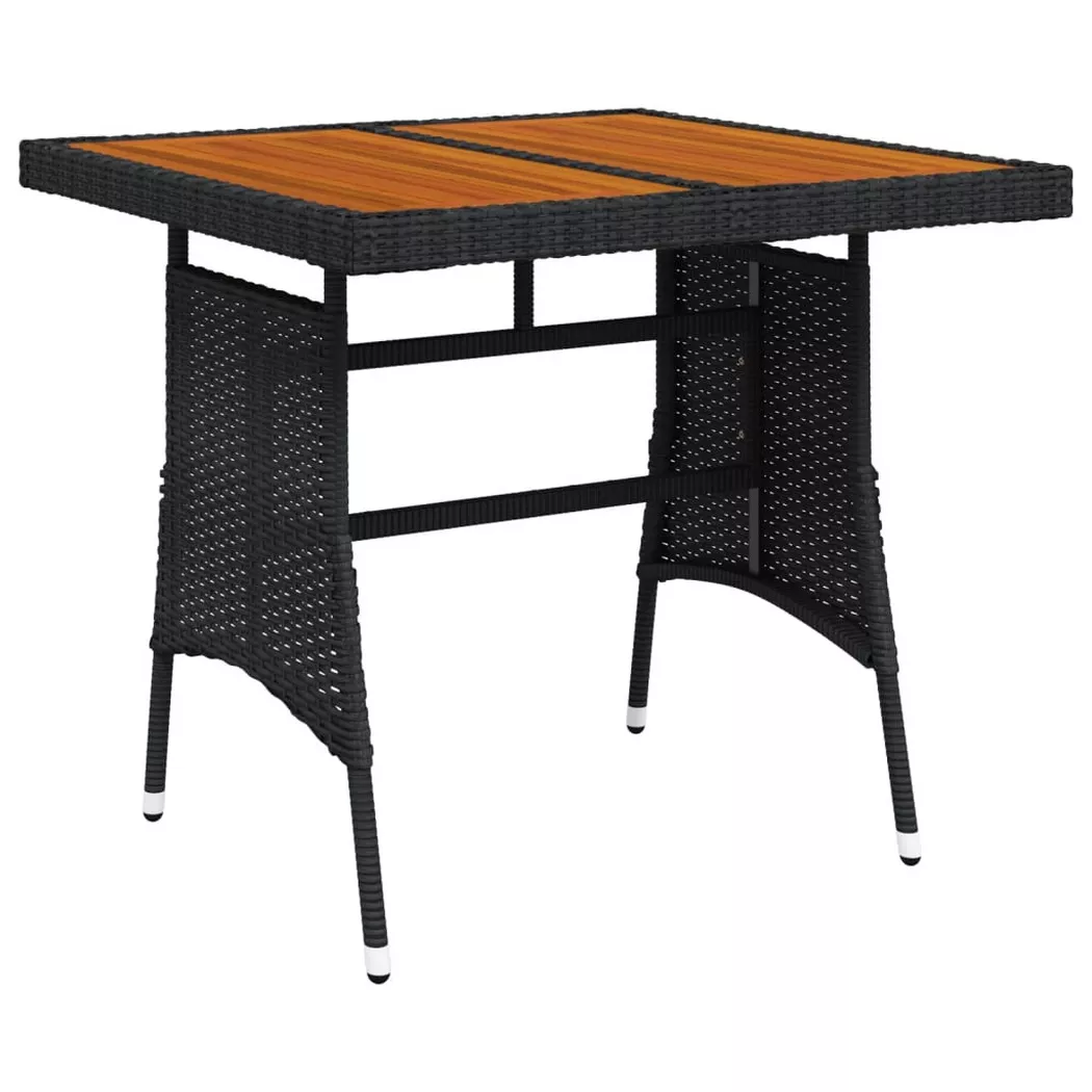VidaXL - Gartentisch poly-rattan, One Size, Schwarz