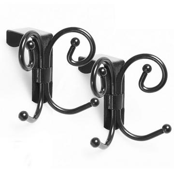 Porte manteau pour porte imitation fer forgé - Lot de 2