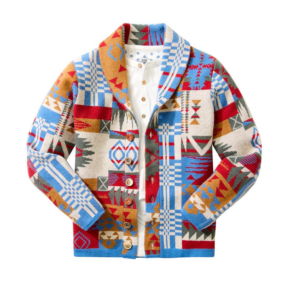 Joe Browns Patchwork Schalkragen Aztekenmuster Strickjacke  