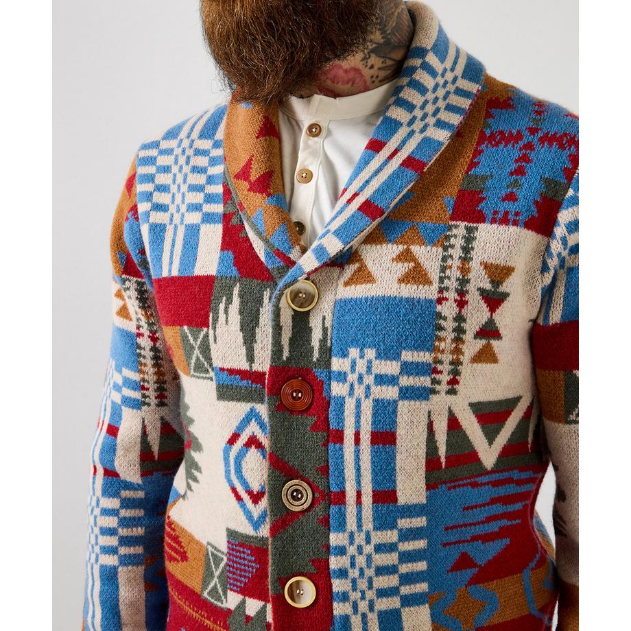 Joe Browns Patchwork Schalkragen Aztekenmuster Strickjacke  